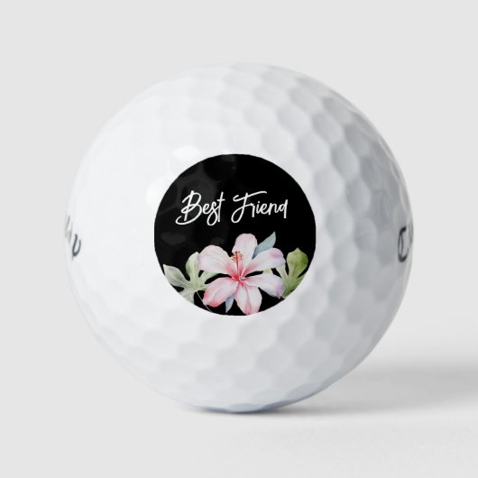 Tropische bloemen beste vriend golfballen (Voorkant)
