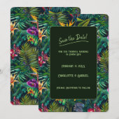 Tropische bloemen Bewaar de datum Kaart (Voorkant / Achterkant)