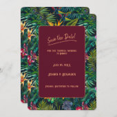 Tropische bloemen Bewaar de datum Kaart (Voorkant / Achterkant)