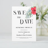Tropische Bloemen Bewaar de datum Uitnodiging (Staand voorkant)