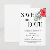 Tropische Bloemen Bewaar de datum Uitnodiging (Voorkant / Achterkant)