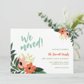 Tropische Bloemen Bewegende aankondiging | koraal (Staand voorkant)