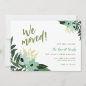 Tropische Bloemen Bewegende aankondiging | Munt (Voorkant)