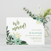 Tropische Bloemen Bewegende aankondiging | Munt (Staand voorkant)