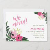 Tropische Bloemen Bewegende aankondiging | roze (Voorkant)