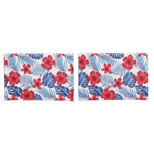 Tropische Bloemen Blad Kussensloop (Voorkant-Set)
