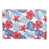 Tropische Bloemen Blad Kussensloop (Voorkant-Links)