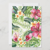 Tropische Bloemen & Bladeren Bloem Bruiloft Kaart (Achterkant)