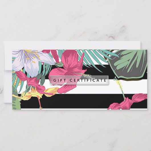 Tropische Bloemen Bladeren Cadeaubon (Voorkant)