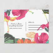Tropische Bloemen Bladeren Chic Save the Date Aankondigingskaart (Achterkant)
