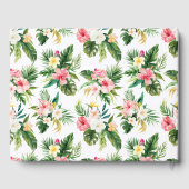 Tropische Bloemen Bladeren Flamingo's bruiloft Gastenboek (Achterkant)