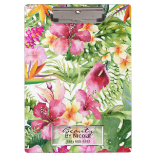 Tropische Bloemen & Bladeren Hawaiiaanse Bloemen C Klembord