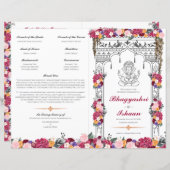 Tropische Bloemen & Bladeren Hindoe Huwelijkscerem (Voorkant / Achterkant)