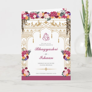 Tropische Bloemen & Bladeren Hindoe Huwelijkscerem Programma