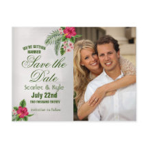 Tropische Bloemen & Bladeren Huwelijk Opslag de Da