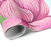 Tropische bloemen, bladeren, roze lotus, waterleli cadeaupapier (Rol Hoek)