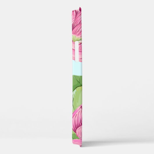 Tropische bloemen, bladeren, roze lotus, waterleli Case-Mate iPhone case (Achterkant / Rechts)