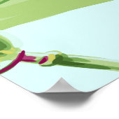 Tropische bloemen, bladeren, roze lotus, waterleli poster (Hoek)