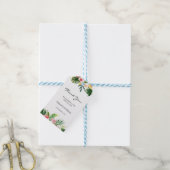 Tropische Bloemen & Bladeren Trouwgunst Dank u Cadeaulabel (Met Touw)