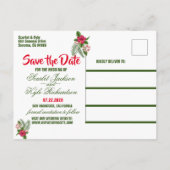 Tropische Bloemen & Bladeren Trouwkaart Opsparen d Aankondigingskaart (Achterkant)