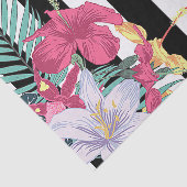 Tropische bloemen bladeren zwarte witte strepen tissuepapier (Detail)