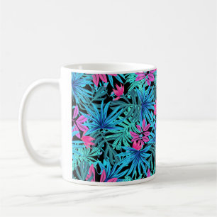 Tropische bloemen blauw- en roze koffiebeker Mok