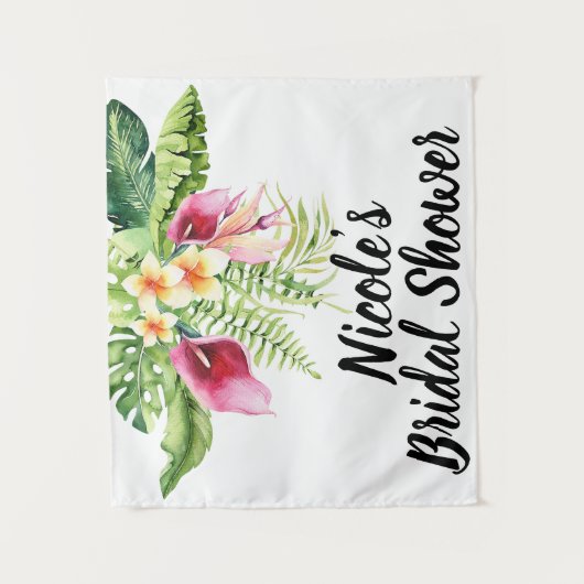 Tropische Bloemen Bloemstuk Bruidsfeest Wandkleed (Voorkant)