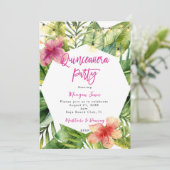 Tropische Bloemen Boho Quinceanera Party Kaart (Staand voorkant)