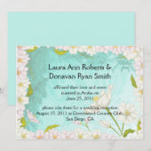 Tropische Bloemen Bord Blauwe Wervels Post Wedding Kaart (Voorkant / Achterkant)