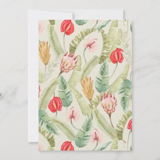 Tropische Bloemen & Botanische Vakantie Fotokaart Kaart (Achterkant)