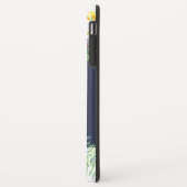 Tropische bloemen bouquet border blue background Case-Mate iPhone case (Achterkant/links)