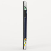 Tropische bloemen bouquet border blue background Case-Mate iPhone case (Achterkant/rechts)