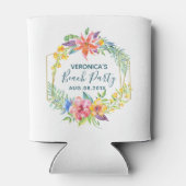 Tropische bloemen bouquet goud geometrisch lijst blikjeskoeler (Achterkant)