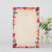 Tropische bloemen briefpapier (Staand voorkant)