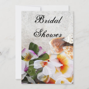Tropische bloemen bruids douche uitnodigingen