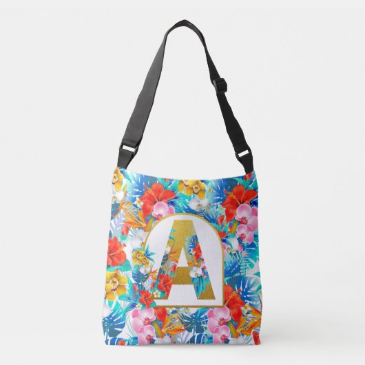 Tropische Bloemen Bruids Feestgeschenken Bruidsmei Crossbody Tas (Voorkant)