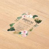 Tropische Bloemen Bruids Thee Party Vrijgezellenfe Acryl Uitnodigingen (Laagn)