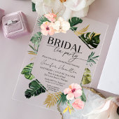 Tropische Bloemen Bruids Thee Party Vrijgezellenfe Acryl Uitnodigingen