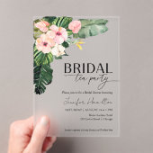 Tropische Bloemen Bruids Thee Party Vrijgezellenfe Acryl Uitnodigingen (Insitu (Draagbaar))
