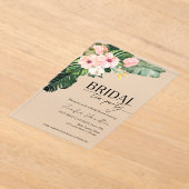 Tropische Bloemen Bruids Thee Party Vrijgezellenfe Acryl Uitnodigingen (Laagn)