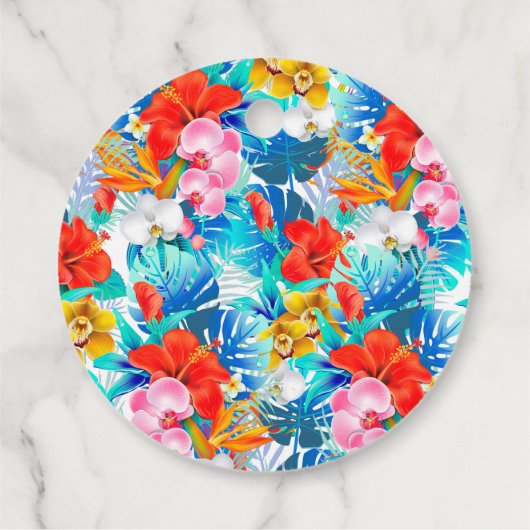 Tropische Bloemen Bruidsfeest Cadeaus Bruidsmeisje Bedankjes Labels (Achterkant)