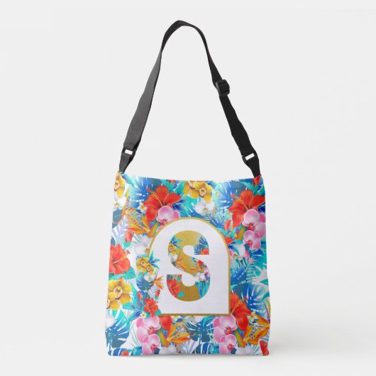Tropische Bloemen Bruidsfeestcadeaus Bruidsmeisje  Crossbody Tas (Achterkant)