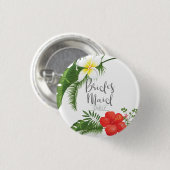Tropische Bloemen Bruidsmeisjes ID475 Ronde Button 3,2 Cm (Voorkant /achterkant)