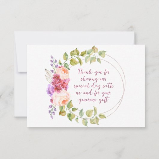 Tropische bloemen bruiloft bedankkaart (Achterkant)