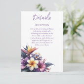 Tropische bloemen-bruiloft details- informatiekaartje (Staand voorkant)