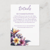 Tropische bloemen-bruiloft details- informatiekaartje (Achterkant)