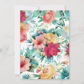 Tropische bloemen bruiloft douche uitnodiging (Achterkant)
