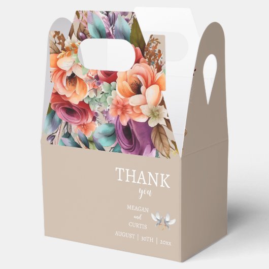 Tropische Bloemen Bruiloft Favor Box Bedankdoosjes (Geopend)