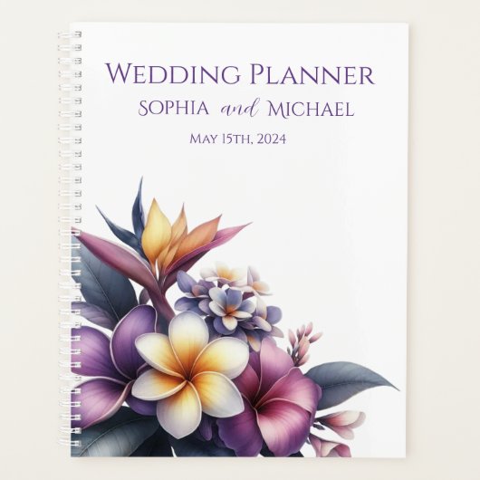 Tropische Bloemen-Bruiloft-Planner Planner (Voorkant)