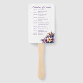 Tropische Bloemen-bruiloft programma Handwaaier (Achterkant)